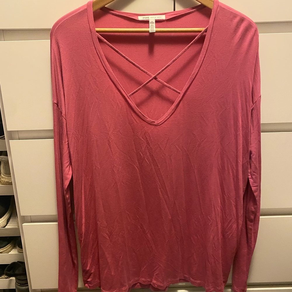 Victoria secret pink long sleeve criss cross